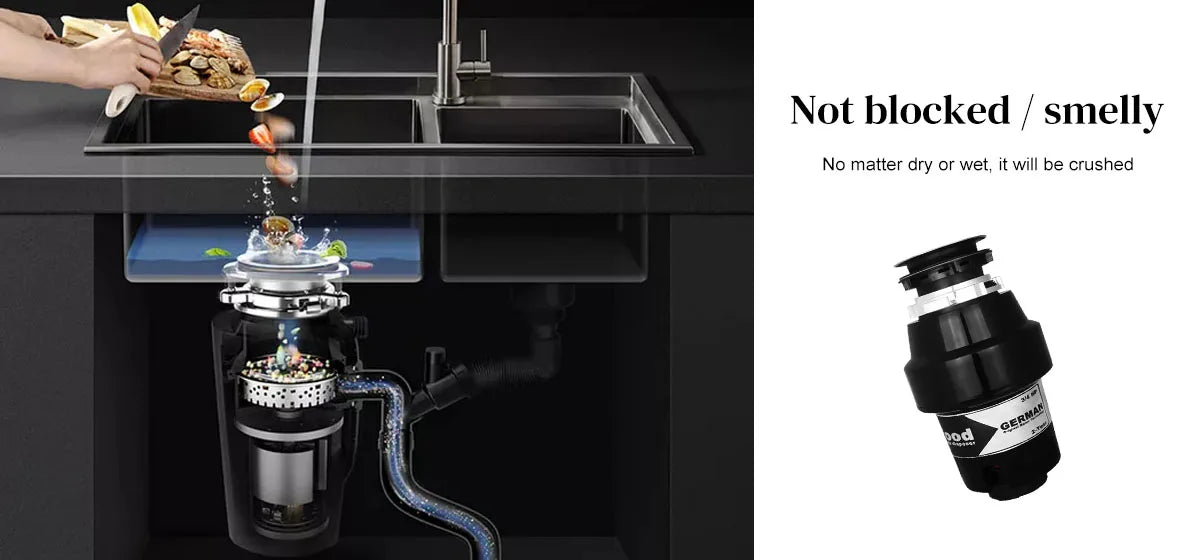 76336A German 1000W Motor Technology 1 Horsepower Deluxe Continuous Feed Disposall Food Waste Disposer + Air Switch