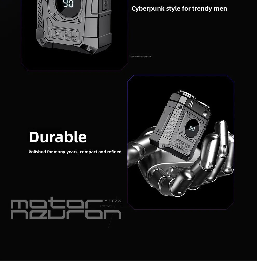Powerful Dual Blade Mini Electric Smart Shaver Digital Display Beard Trimmer Tool 36Db Household& Car