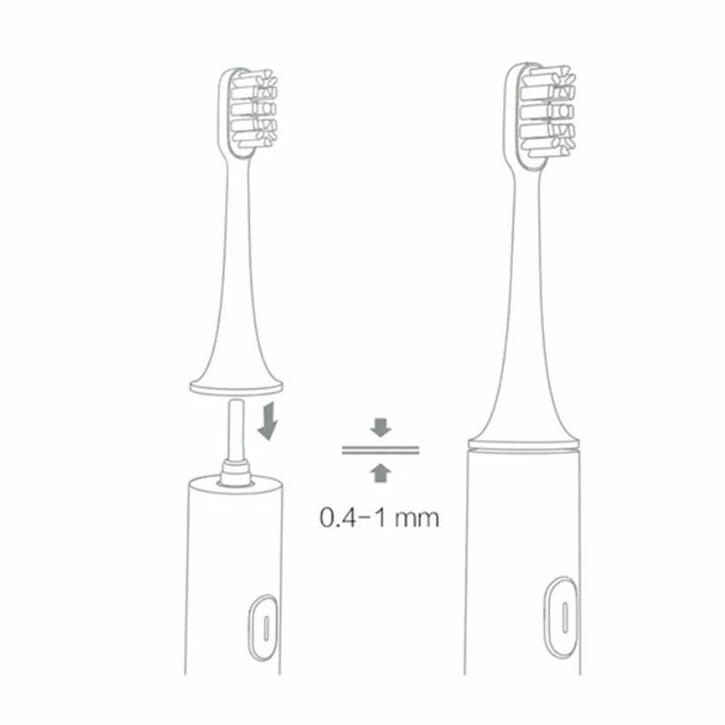 For XIAOMI MIJIA T100 8PCS Replacement Brush Heads Sonic Electric Toothbrush Vacuum DuPont Soft Bristle Suitable Nozzles