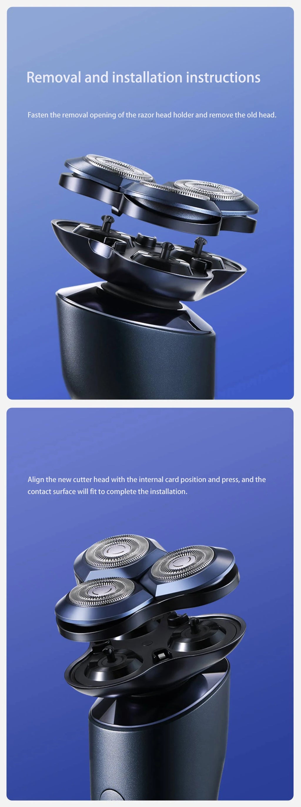 Original Xiaomi Mijia Electric Shaver S700 Replacement Head Ceramic Cutter Head Anti-corrosion Wear Resistant Only The Head