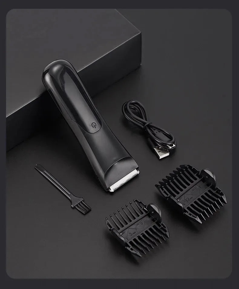 Men's Body Trimmer, Electric Razor, Pubic and Underarm Hair Private Hair Trimmer, Ceramic Blade Men's Grooming Kit