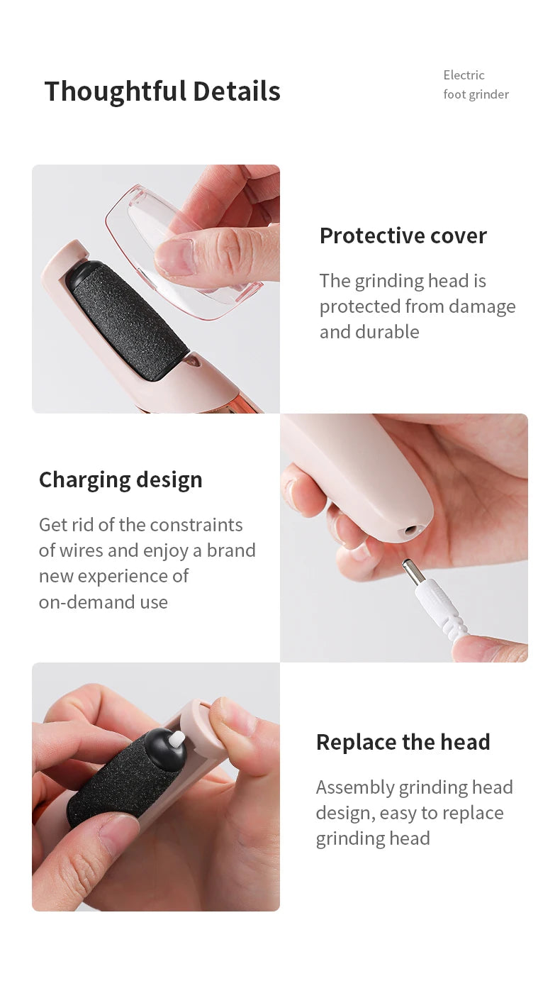 HOMEFISH Electric Foot Grinder Automatic Foot Callus Rubbing Pedicure Dead Skin Callus Remover for  Foot Beauty Machine