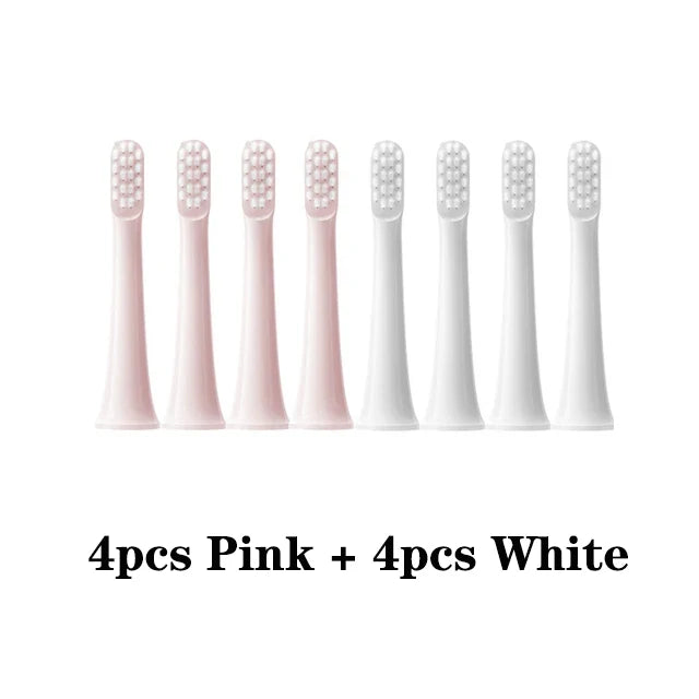 For XIAOMI MIJIA T100 8PCS Replacement Brush Heads Sonic Electric Toothbrush Vacuum DuPont Soft Bristle Suitable Nozzles