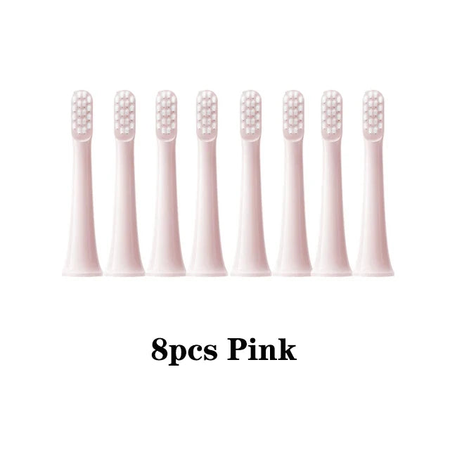 For XIAOMI MIJIA T100 8PCS Replacement Brush Heads Sonic Electric Toothbrush Vacuum DuPont Soft Bristle Suitable Nozzles
