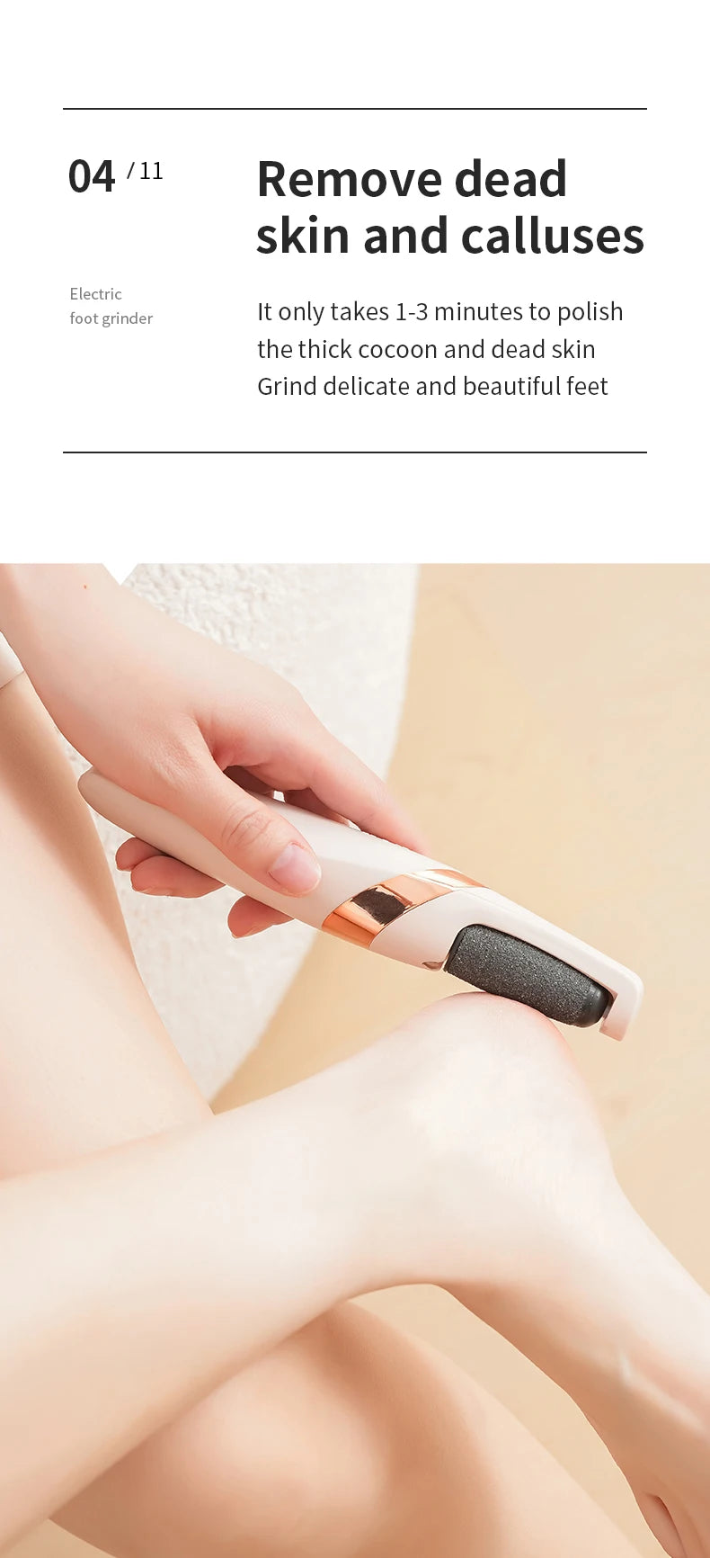 HOMEFISH Electric Foot Grinder Automatic Foot Callus Rubbing Pedicure Dead Skin Callus Remover for  Foot Beauty Machine