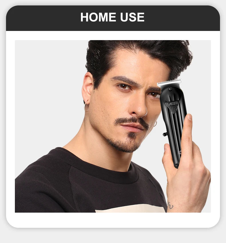 VGR Hair Trimmer Professional Hair Clipper Electric T-Blade Hair Cutting Machine 0mm LED Display Barber Trimmer for Men V-982